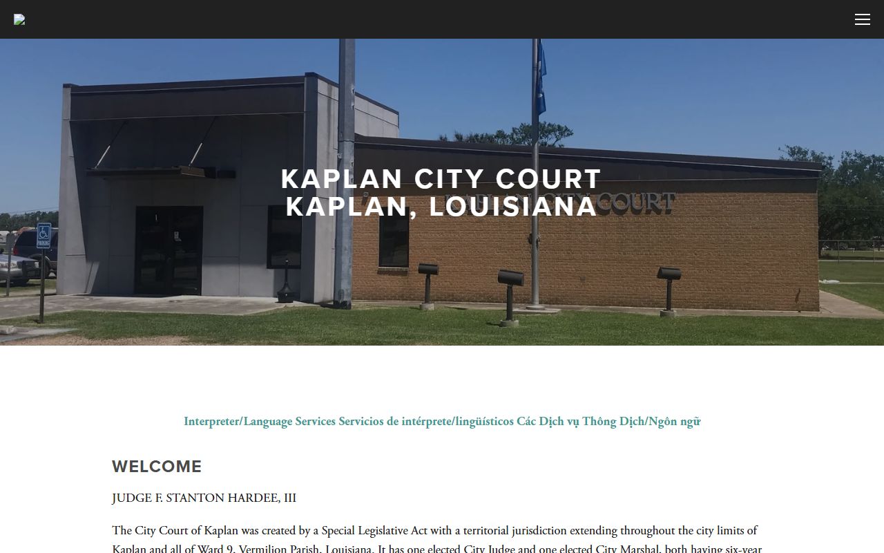 Vermilion Parish court dockets Kaplan City Court
