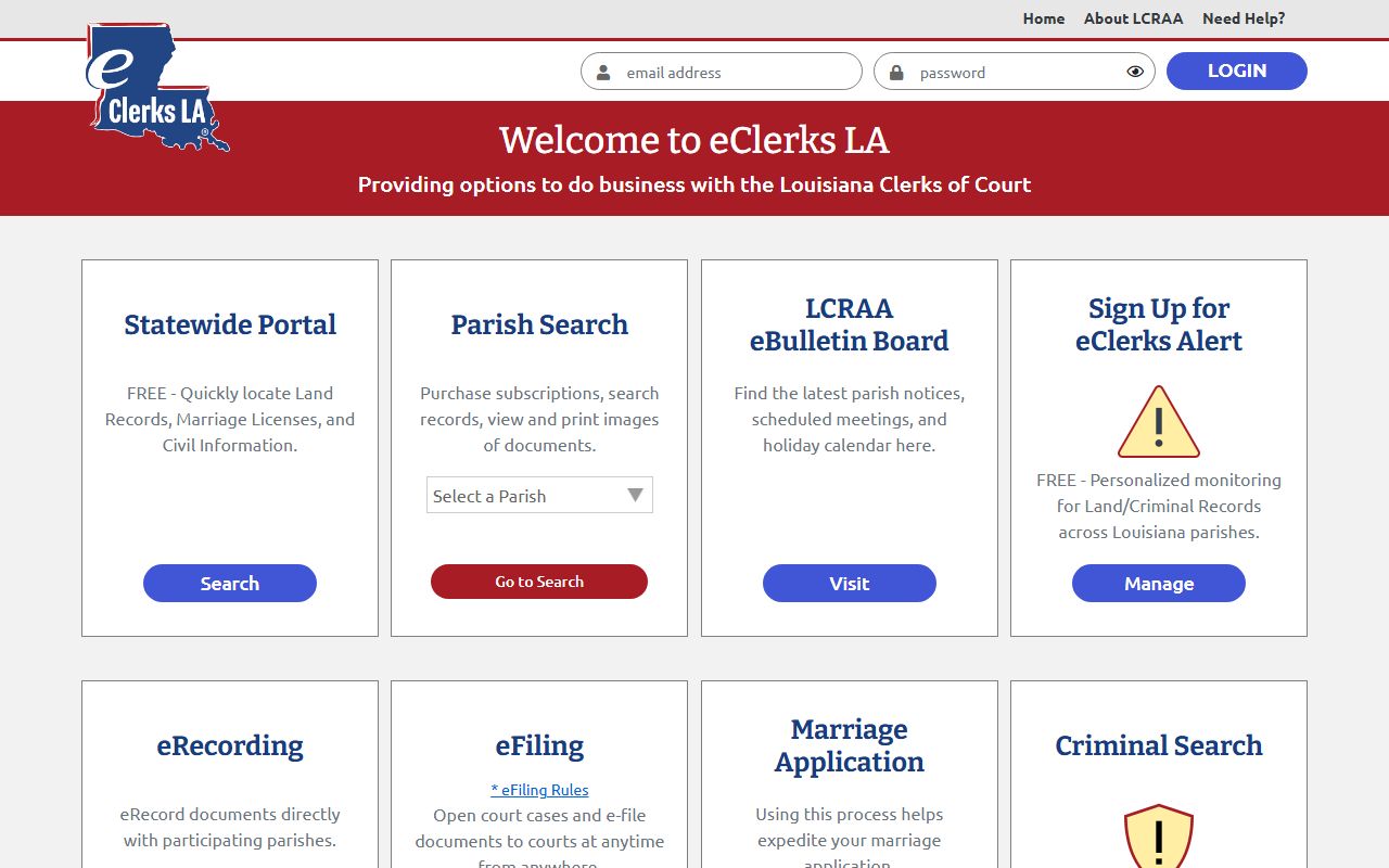 Vermilion Parish court records eClerks LA portal