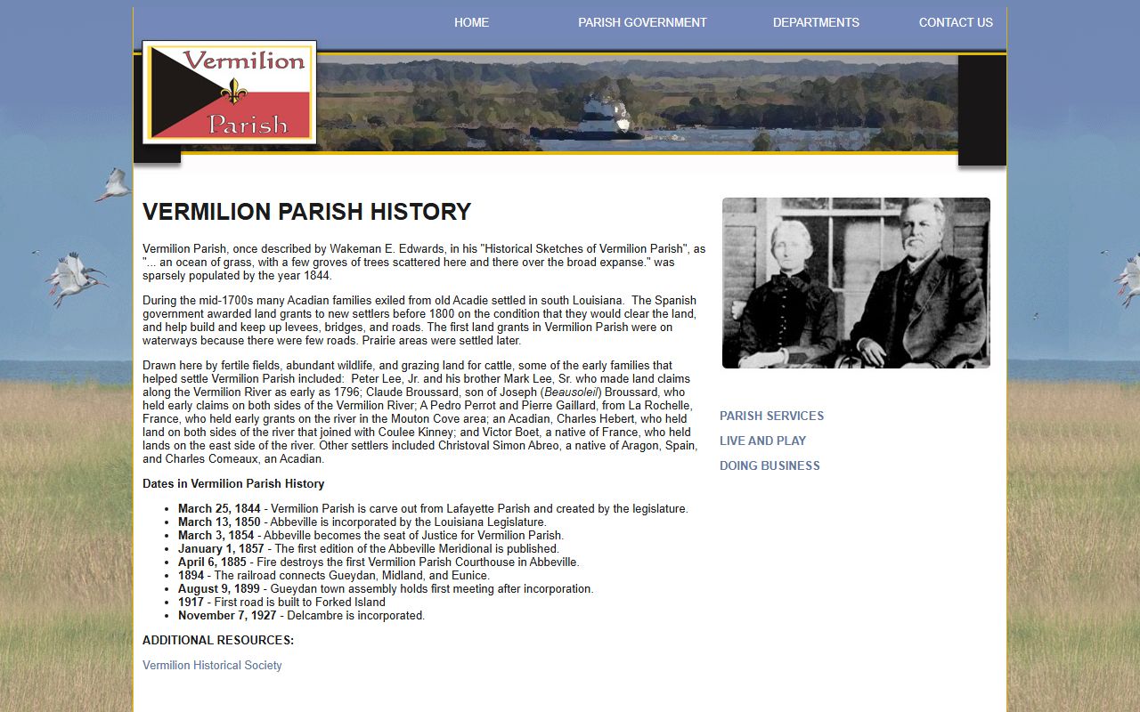 Vermilion Parish District Court local court history records