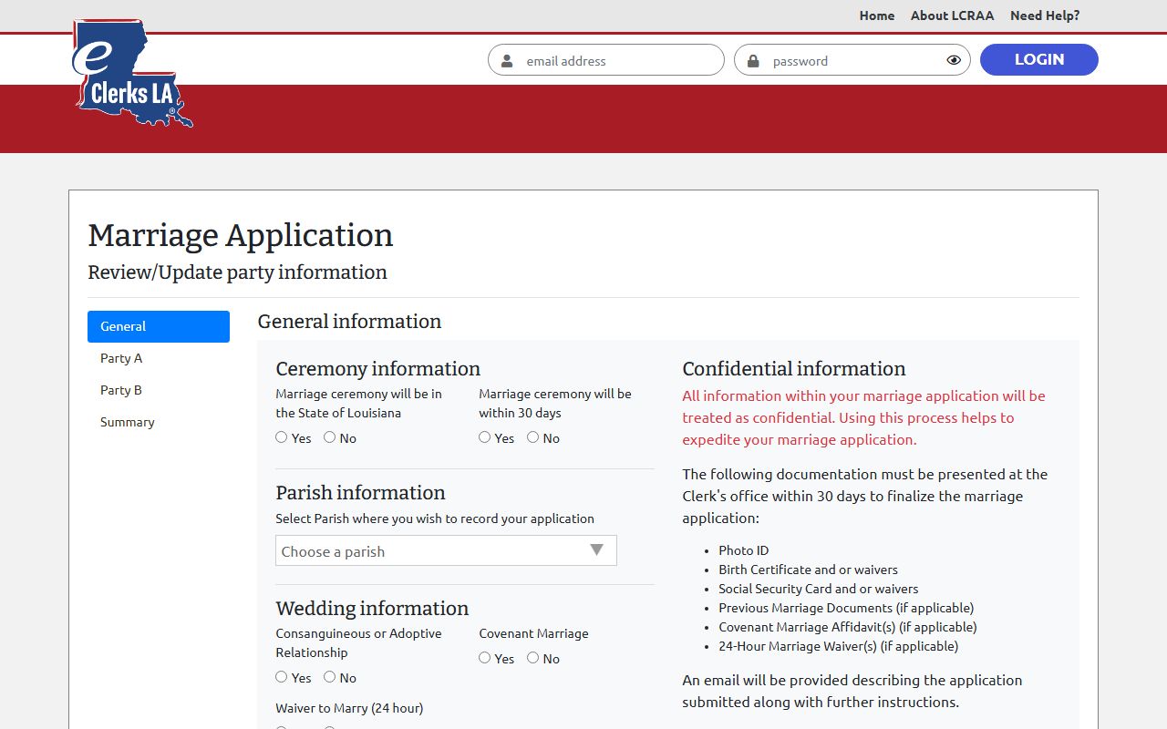 Vermilion Parish marriage records eClerks LA marriage application utility